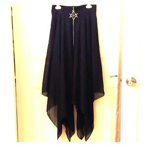 Black asymmetric skirt